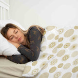 Juego de ropa de cama con manta terapéutica y adornos navideños dorados