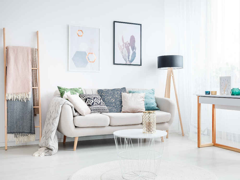 Almohada de salud azul con conchas