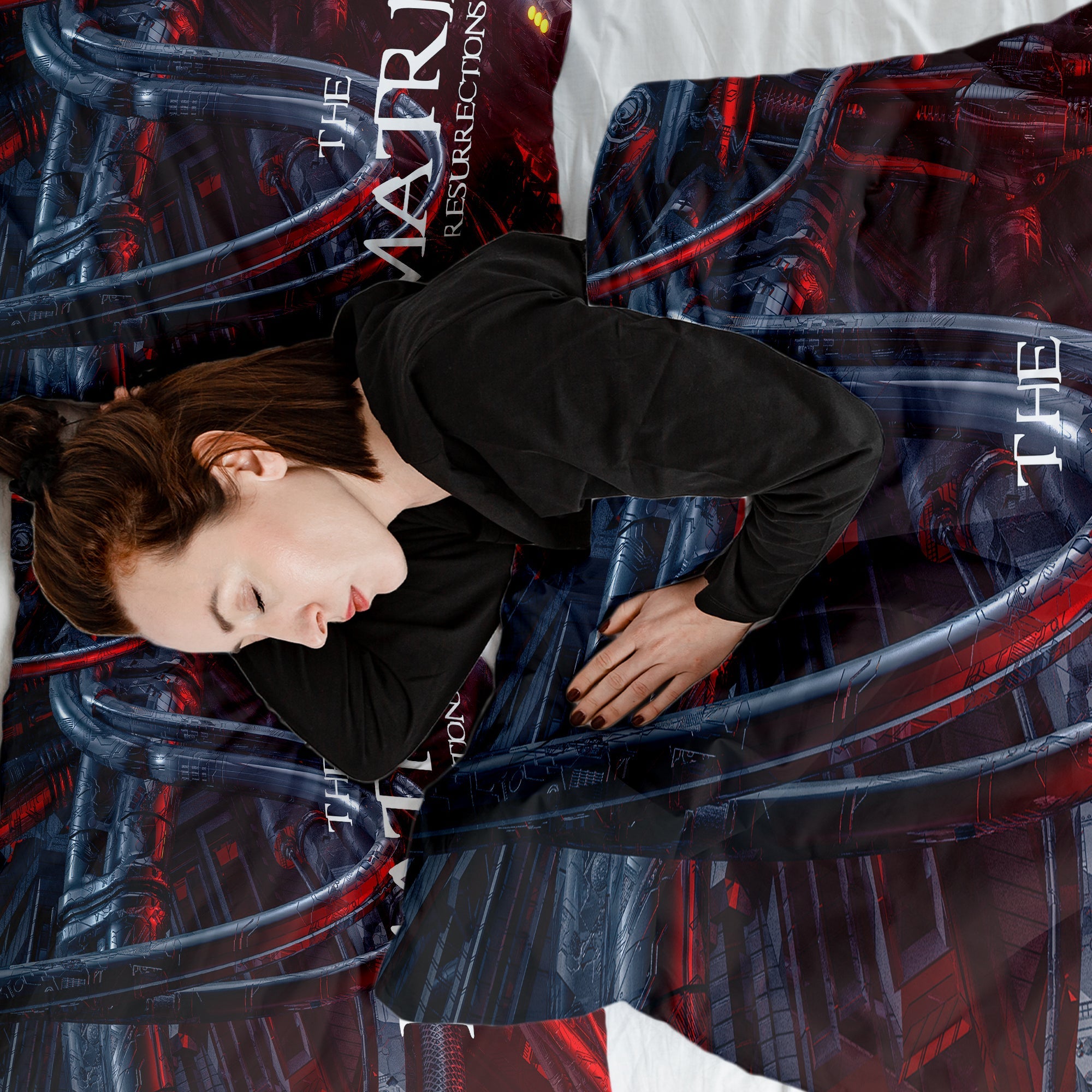 Set de ropa de cama y manta terapéutica rojo The Matrix