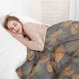 Juego de ropa de cama con manta terapéutica motivo de hoja otoñal