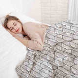 Juego de ropa de cama con manta terapéutica gris con hojas de arce