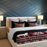 Set de ropa de cama con manta terapéutica de cuadros con reno