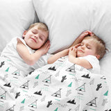 Set de ropa de cama con manta terapéutica blanca india