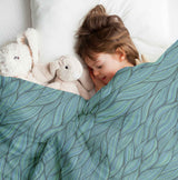 Set de ropa de cama con manta terapéutica tejido verde