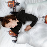 Set de ropa de cama con manta terapéutica tractor en naranja