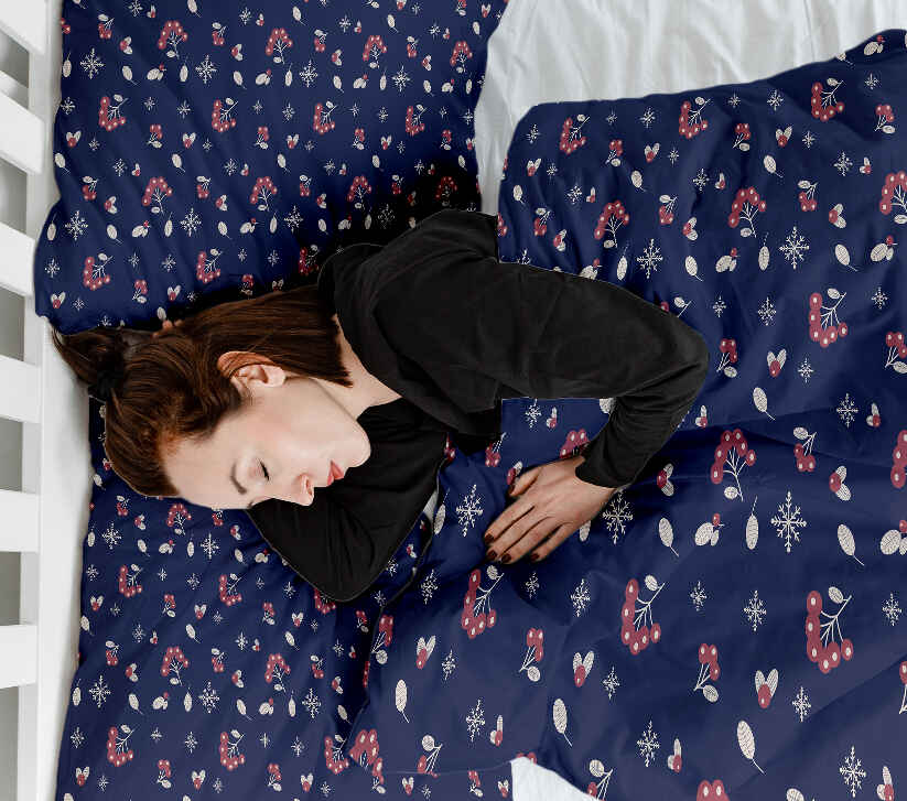 Set de ropa de cama y manta terapéutica azul grosella roja