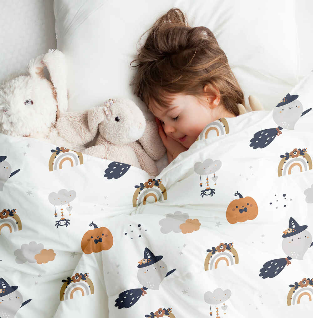 Manta terapéutica original - Funda de algodón blanca otoño