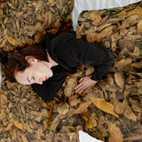 Juego de ropa de cama con mantas terapéuticas hojas de otoño