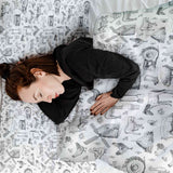 Set de ropa de cama con manta terapéutica gris granja