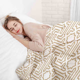Juego de ropa de cama con mantas terapéuticas beige con formas