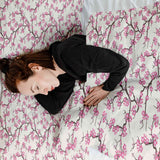 Set de ropa de cama con manta terapéutica flor de cerezo japonesa