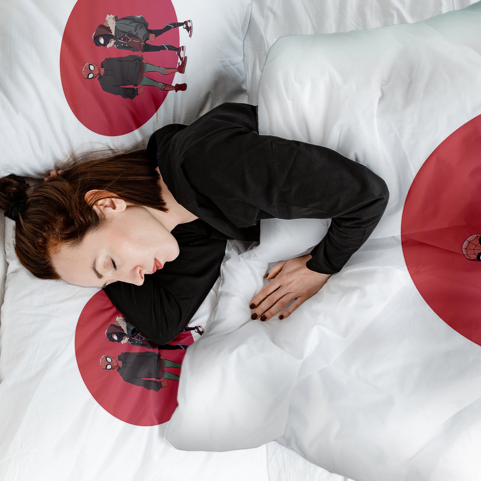 Juego de ropa de cama de mantas terapéuticas blanco con Spiderman