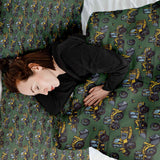 Set de ropa de cama con manta terapéutica verde tractor