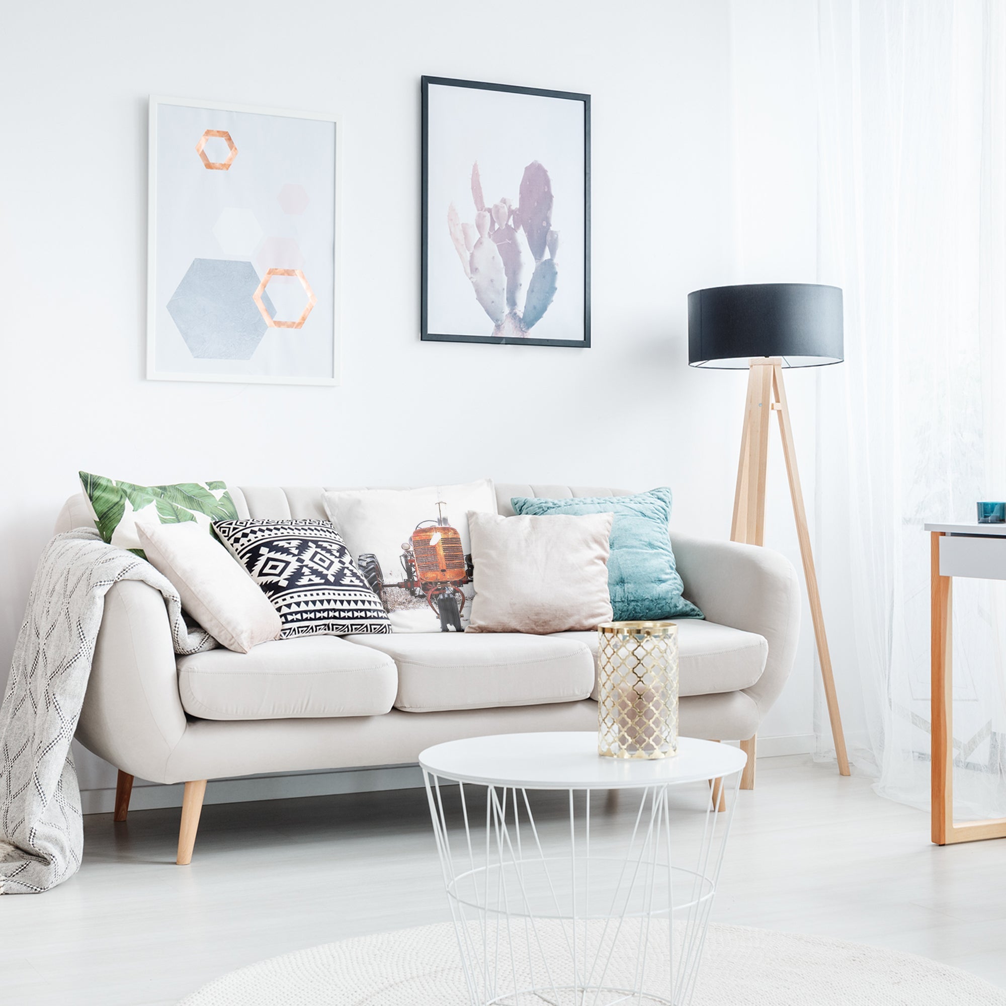 Almohada de salud tractor en naranja