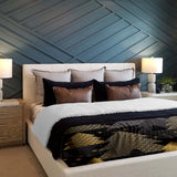 Set de ropa de cama con mantas terapéuticas y árboles de abeto dorados