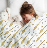 Juego de ropa de cama con manta terapéutica blanca con la escoba de Harry