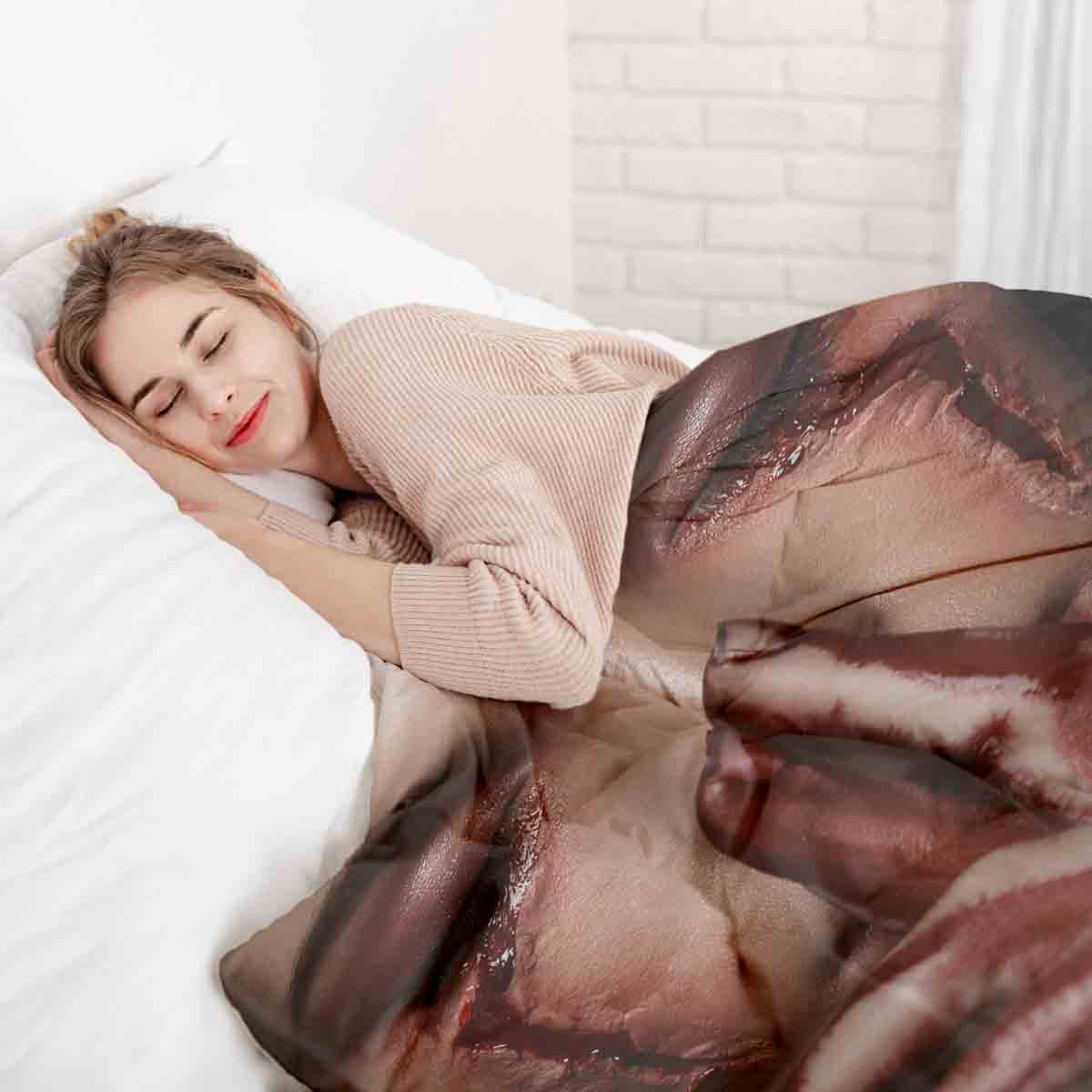 Set de ropa de cama con manta terapéutica Halloween cara