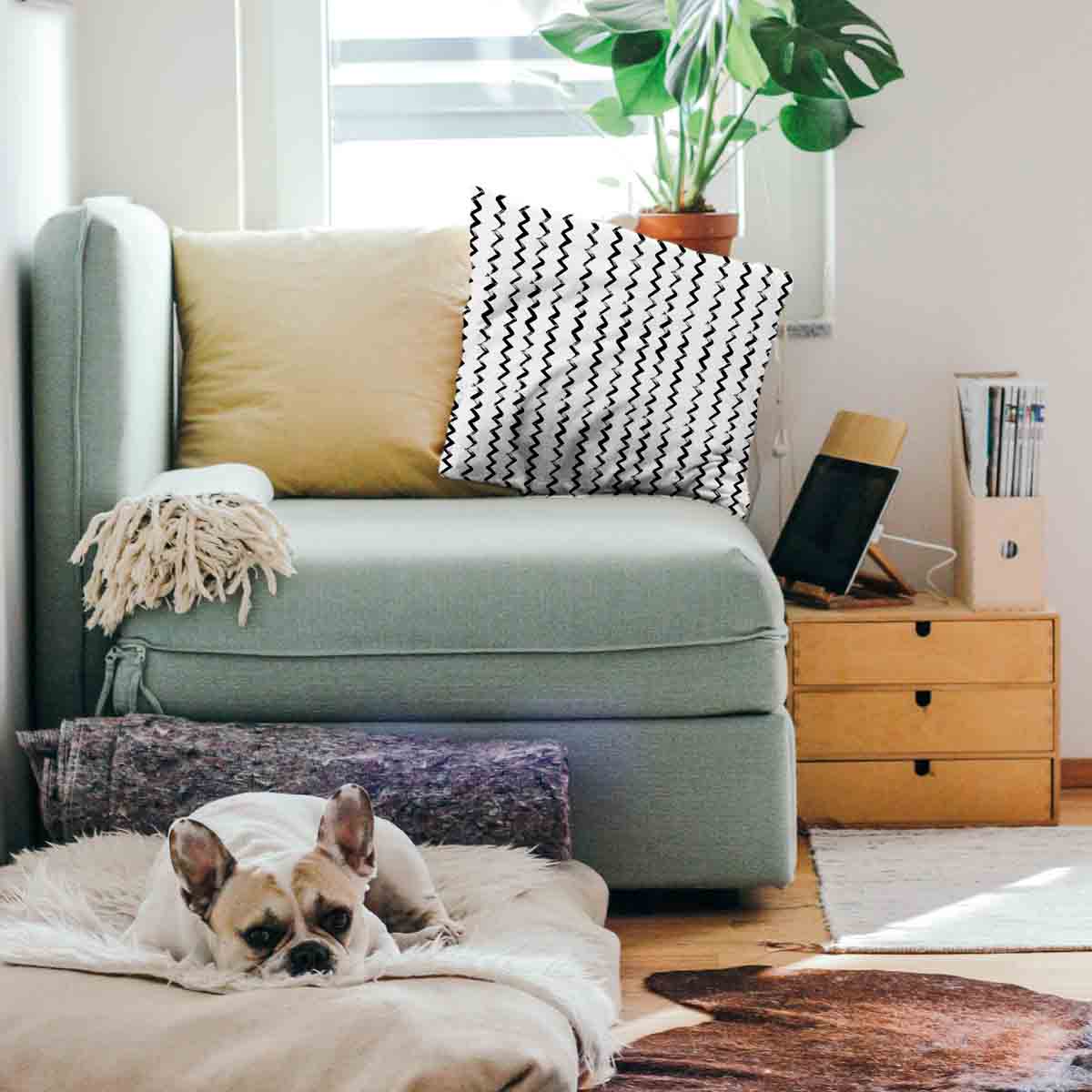 Almohada de salud blanca Zigzag