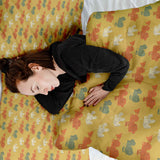 Juego de ropa de cama con mantas terapéuticas naranja con tractores