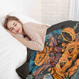 Juego de ropa de cama con manta terapéutica Halloween Calabaza