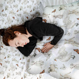 Juego de ropa de cama con manta terapéutica blanco animales tiernos