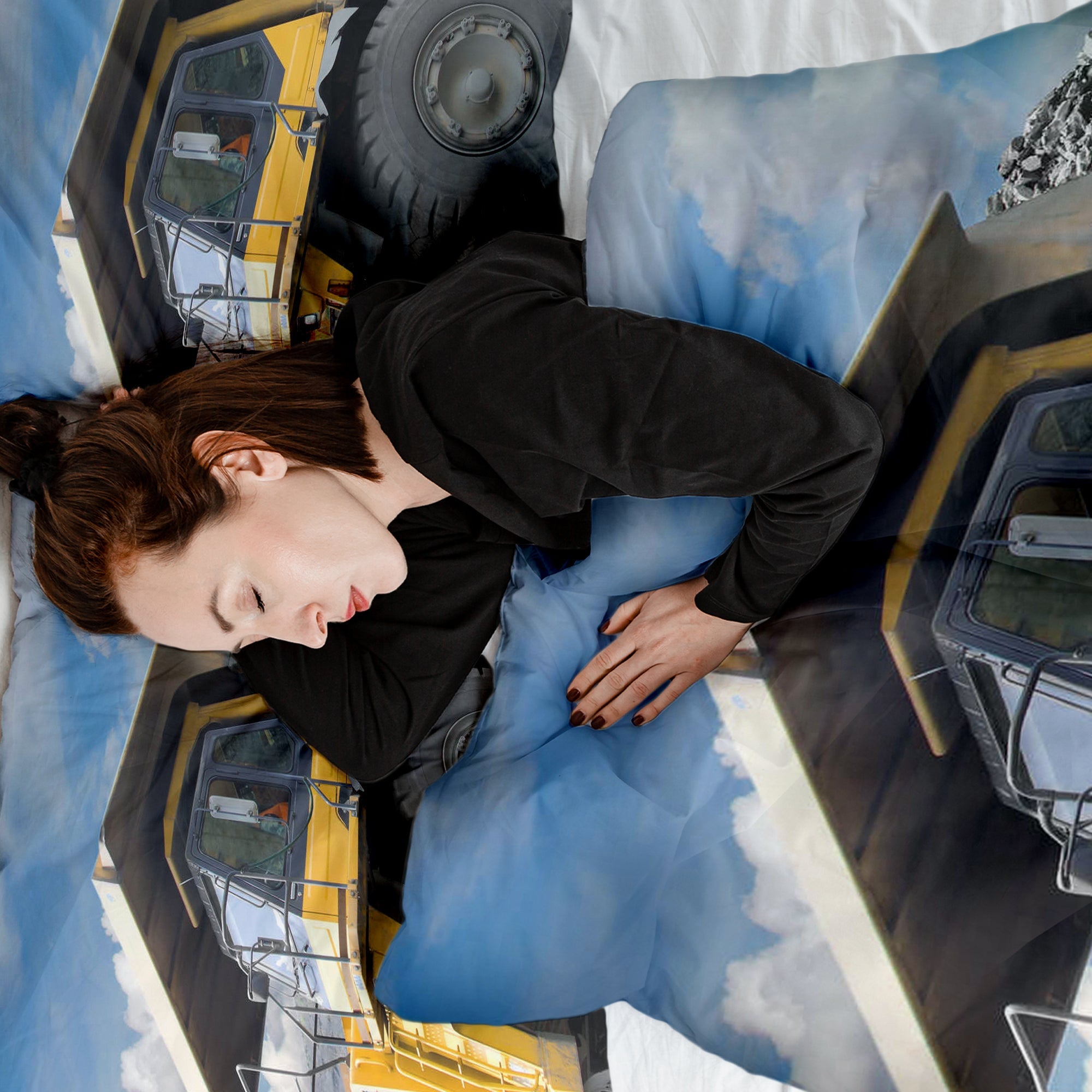 Manta terapéutica original - Funda de algodón Camión amarillo