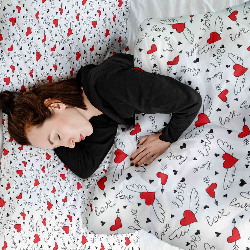 Set de ropa de cama con manta terapéutica Amor da alas
