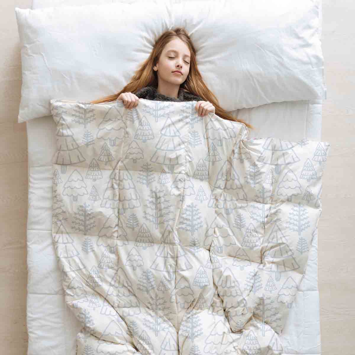 Set de ropa de cama con manta terapéutica bosque tierno