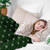 Set de ropa de cama con mantas terapéuticas verde con abetos