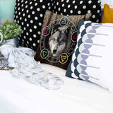 Almohada de salud marrón con lobo