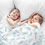 Set de ropa de cama para terapia con mantas blancas y juguetes