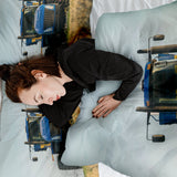 Set de ropa de cama con manta terapéutica tractor en azul