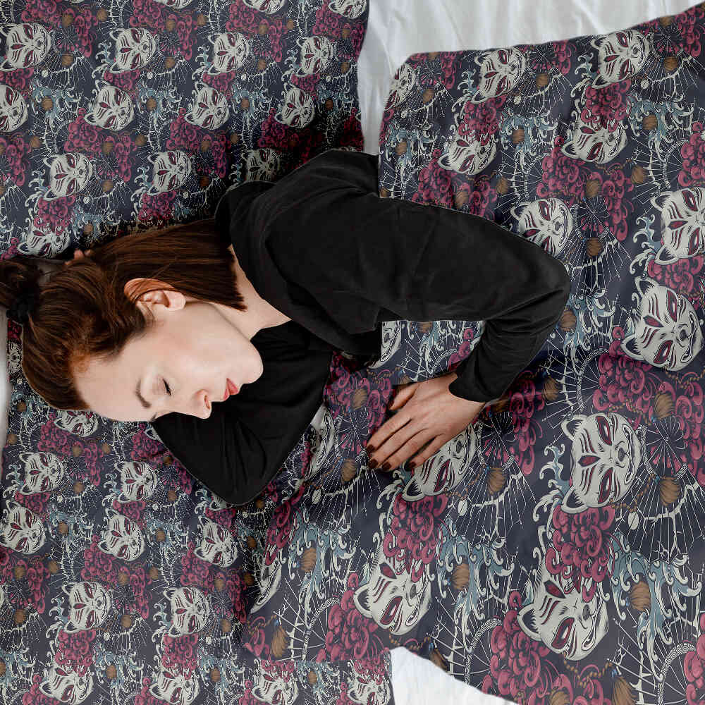 Juego de ropa de cama con manta terapéutica Gato espeluznante