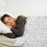 Juego de ropa de cama con manta terapéutica blanca con inscripción