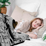 Set de ropa de cama con manta terapéutica Lobo y Luna