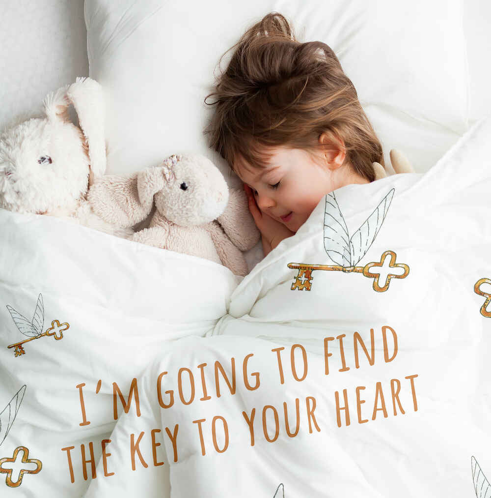 Set de ropa de cama con manta terapéutica blanca con llave voladora