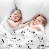 Set de ropa de cama terapéutica blanca con perros