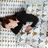 Juego de ropa de cama con mantas terapéuticas blancas con cabezas de toro