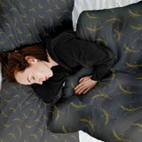 Juego de ropa de cama con manta terapéutica gris con trigo