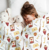 Set de ropa de cama con manta terapéutica blanca Magic