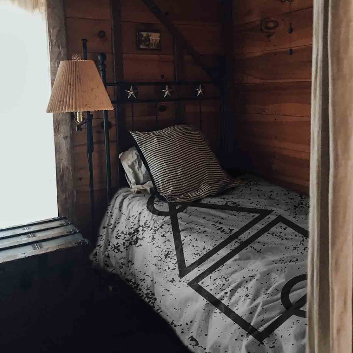 Set de ropa de cama con manta terapéutica blanco formas Dalgona