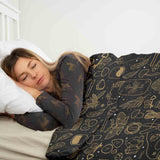 Juego de ropa de cama con manta terapéutica negro mágico