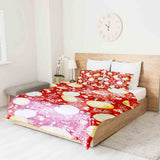 Juego de ropa de cama con mantas terapéuticas rojo con calabazas