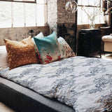 Set de ropa de cama con manta terapéutica gris muralla china
