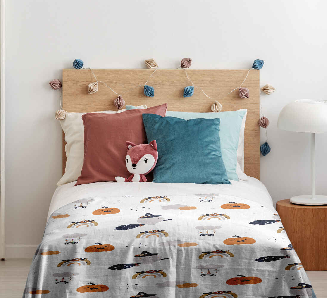 Manta terapéutica original - Funda de algodón blanca otoño