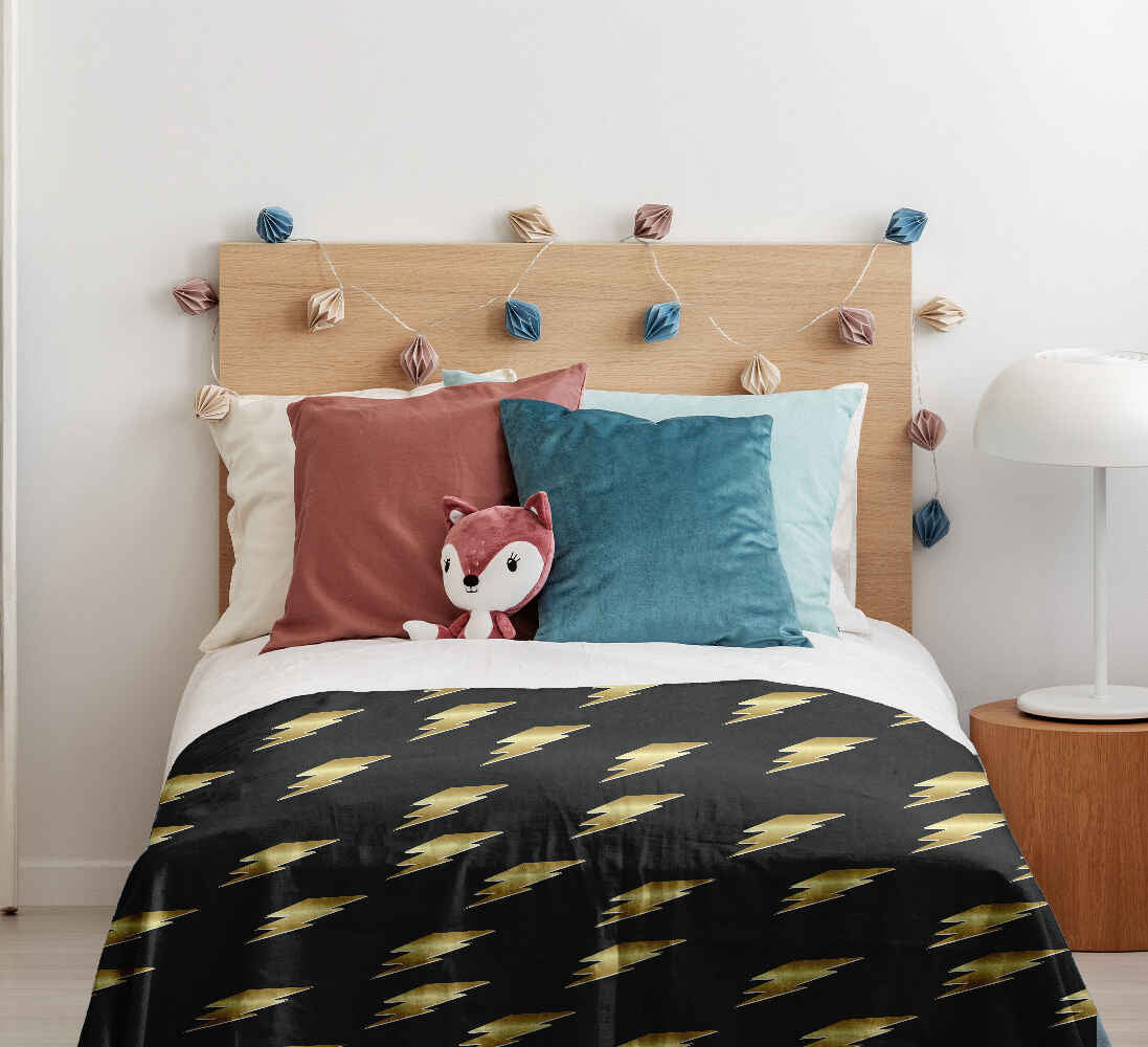 Juego de ropa de cama con manta terapéutica negro con Harry Blitz