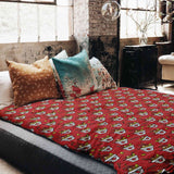 Set de ropa de cama con manta terapéutica rojo para llevar