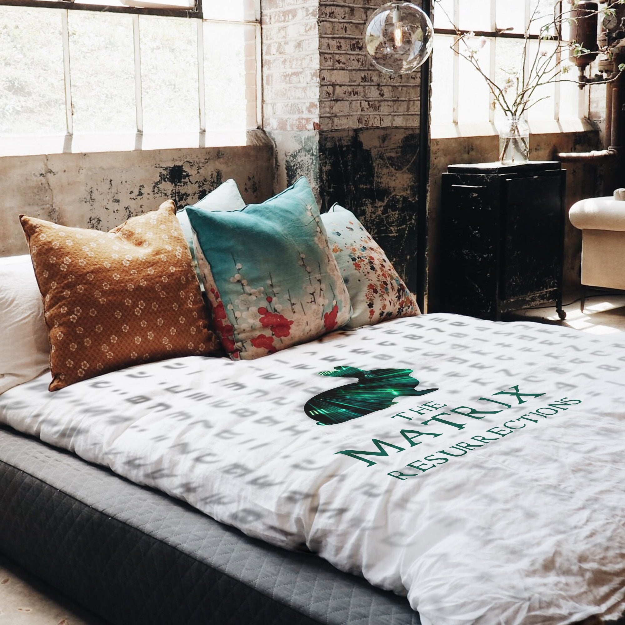 Juego de ropa de cama con manta terapéutica blanco Matrix