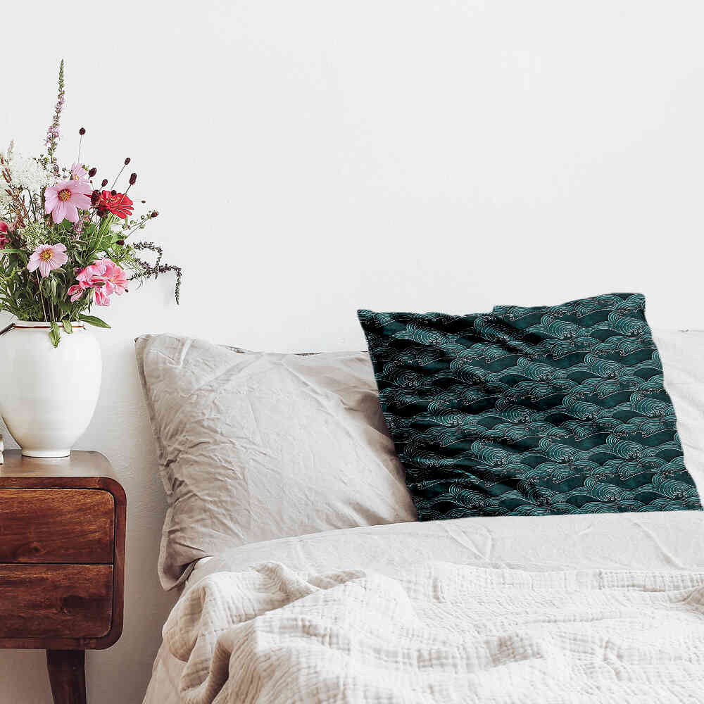 Almohada de salud ondas turquesa-verde