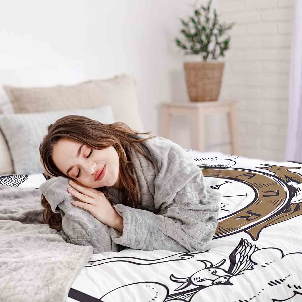 Juego de ropa de cama con manta terapéutica Rueda de la Fortuna